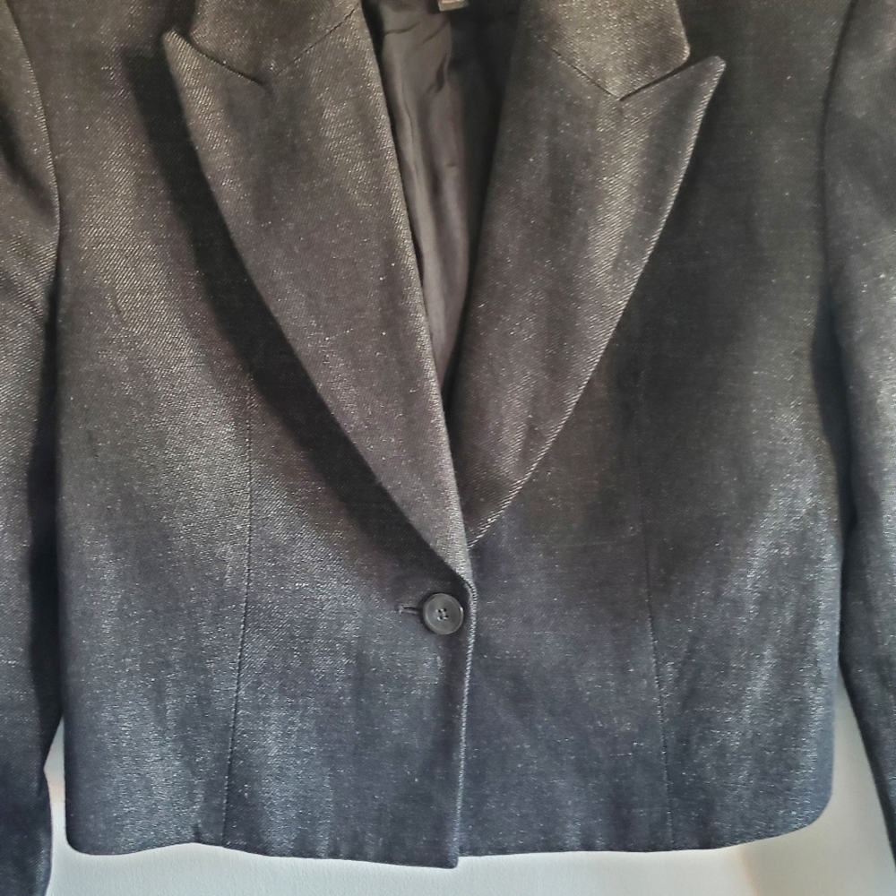 Banana Republic Loretta Wool Linen Cropped Blazer Size 4 Preppy Career Old Money - Picture 3 of 15